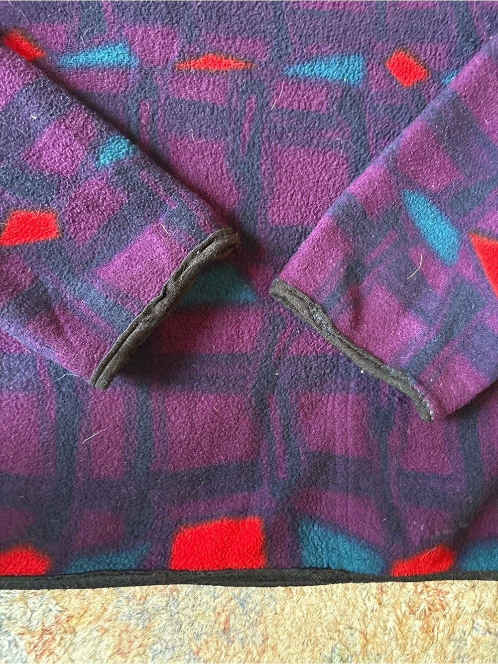 Vintage Roughdress Aztec 1/3 Zip-up Fleece Large - Picture 4 of 5